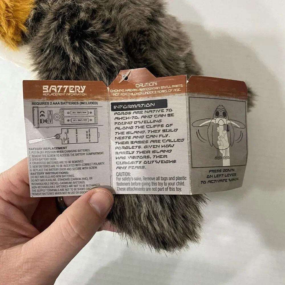 Disney Parks Star Wars Galaxy's Edge Creatures Porg Plush Talks and Moves w/TAG